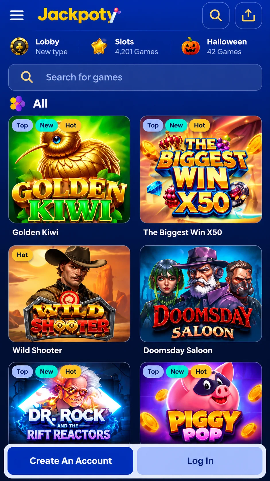Jackpoty Casino affiliate landing preview